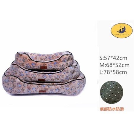 双面印花绒拉縄方窝-浅棕脚印 Cama Para Perro Talla S: 8435669813708 M 8435669813715 L 8435669813722