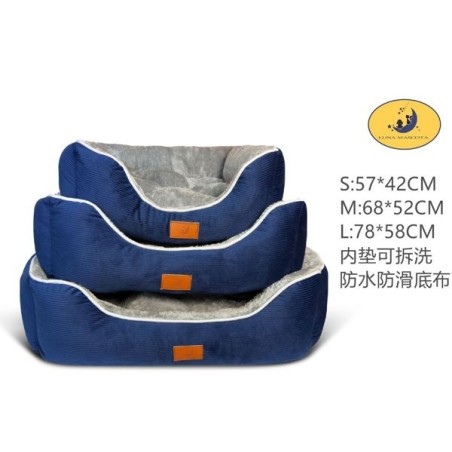 灯蕊绒方窝-蓝色 1352 Cama Para Perro Talla S:8435669813500/M8435669813517/L8435669813524