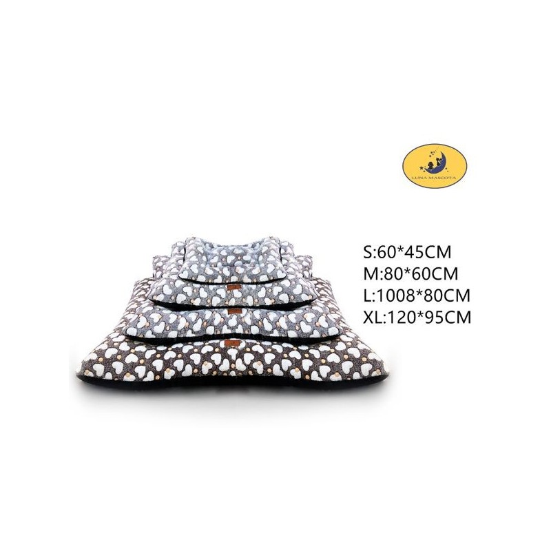 印花绒四件套垫子-棕色脚印爱心 Cama Para Perro Talla Xs 8435669813630 S 8435669813647 M 8435669813654 L 8435669813661