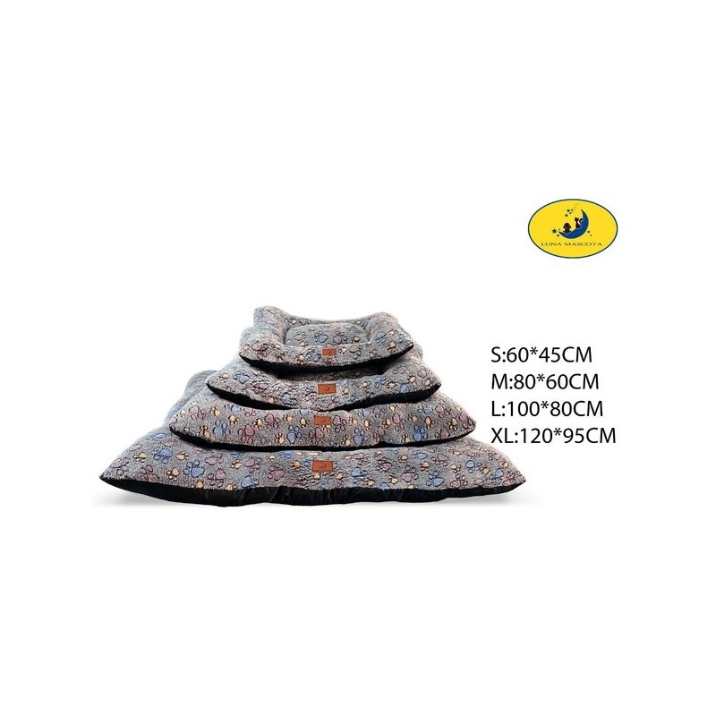 印花绒四件套垫子-深棕色脚印 Cama Para Perro Talla Xs 8435669813630 S 8435669813647 M 8435669813654 L 8435669813661