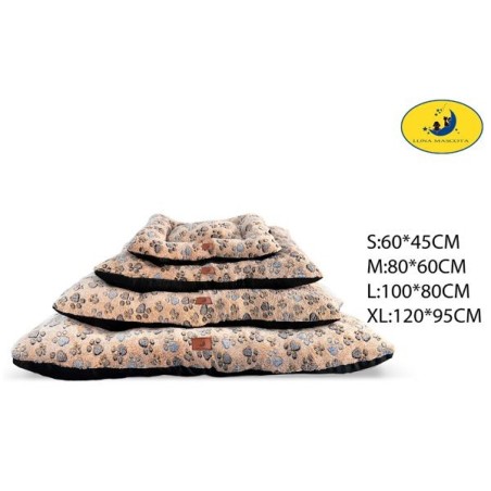 印花绒四件套垫子-浅棕色脚印 Cama Para Perro Talla Xs 8435669813630 S 8435669813647 M 8435669813654 L 8435669813661