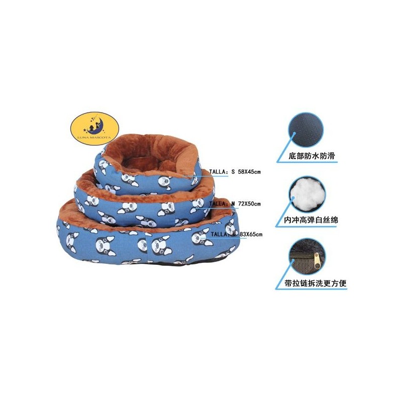 布绒圆窝三件套 -狗头蓝底 Cama Para Mascota 3 Juegos Talla S:8435669813562 Talla M:8435669813579 Talla L:8435669813586
