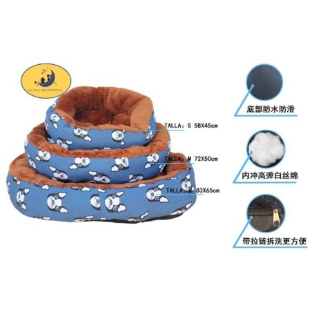 布绒圆窝三件套 -狗头蓝底 Cama Para Mascota 3 Juegos Talla S:8435669813562 Talla M:8435669813579 Talla L:8435669813586