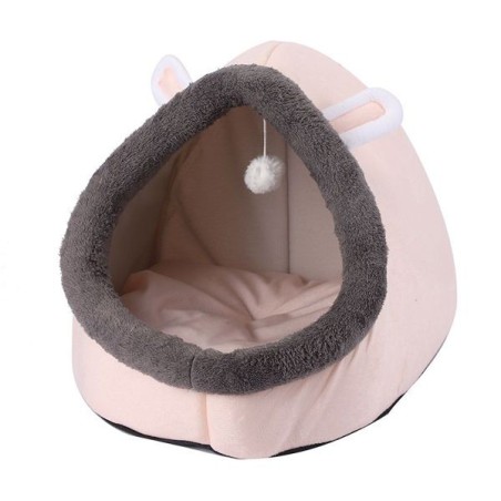 开口猫窝小号28x28x30cm米色 casita para mascotas