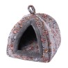 印花绒猫窝小号30x30cm深棕脚印 casita para mascotas