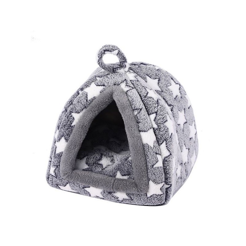 印花绒猫窝大号40x40cm星星 casita para mascotas