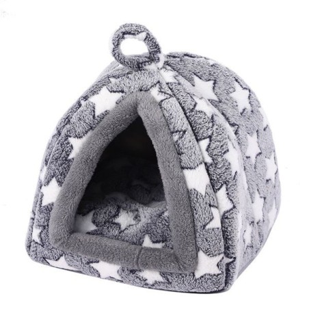 印花绒猫窝大号40x40cm星星 casita para mascotas