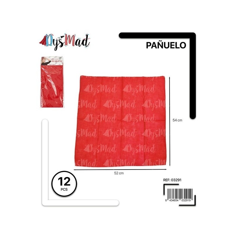 DM光板头巾 红色 PANUELO LISO ALGODON ROJO