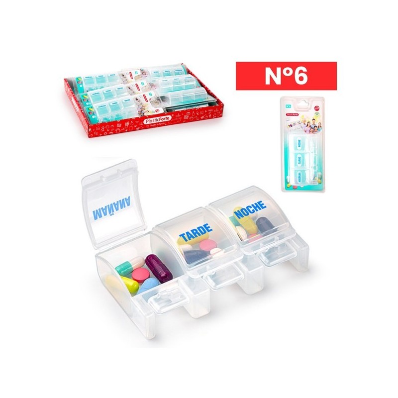 FORTE塑料药盒 PASTILLERO ABREFACIL No 6 - 3 TOMAS BLISTER