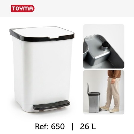FORTE塑料垃圾桶 CUBO PEDAL 26 L BLANCO