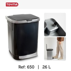 FORTE塑料垃圾桶 CUBO PEDAL 26 L NEGRO