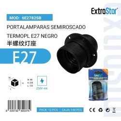 EXTRA灯泡罩 PORTALAMPARAS SEMIROSCADO TERMOPL E27 NEGRO CJ144
