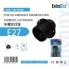 EXTRA灯泡罩 PORTALAMPARAS SEMIROSCADO TERMOPL E27 NEGRO CJ144