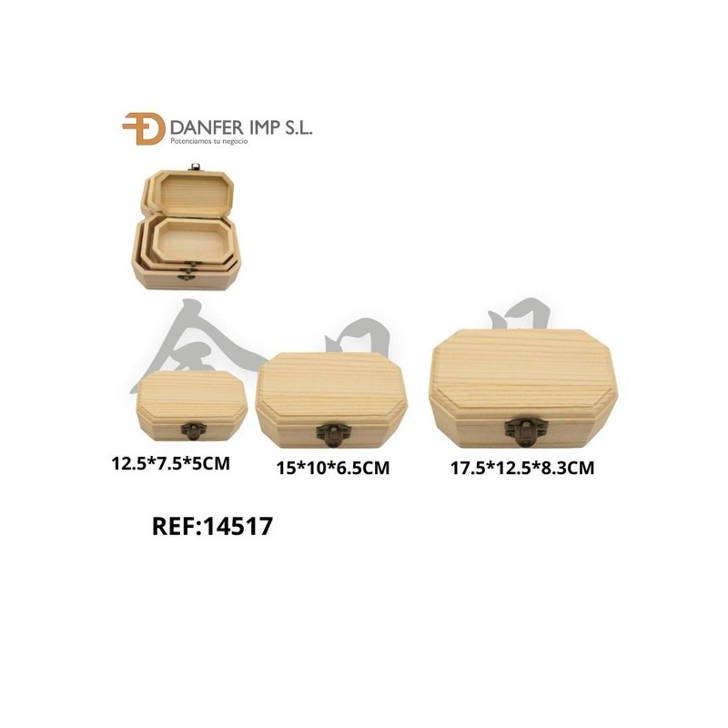 松木八角形三件套木盒 CAJA DE MADERA LY-30180 3PCS