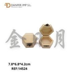 松木六角形小木盒 CAJA DE MADERA LY-10382