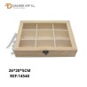 松木九格玻璃盖木盒 CAJA DE MADERA LY-10628A