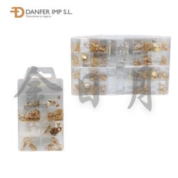 9格盒金耳环配件 SET PENDIENTES DIY ORO