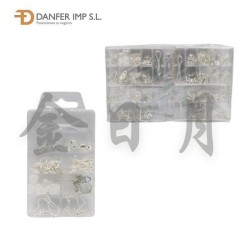 9格盒银耳环配件 SET PENDIENTES DIY PLATA