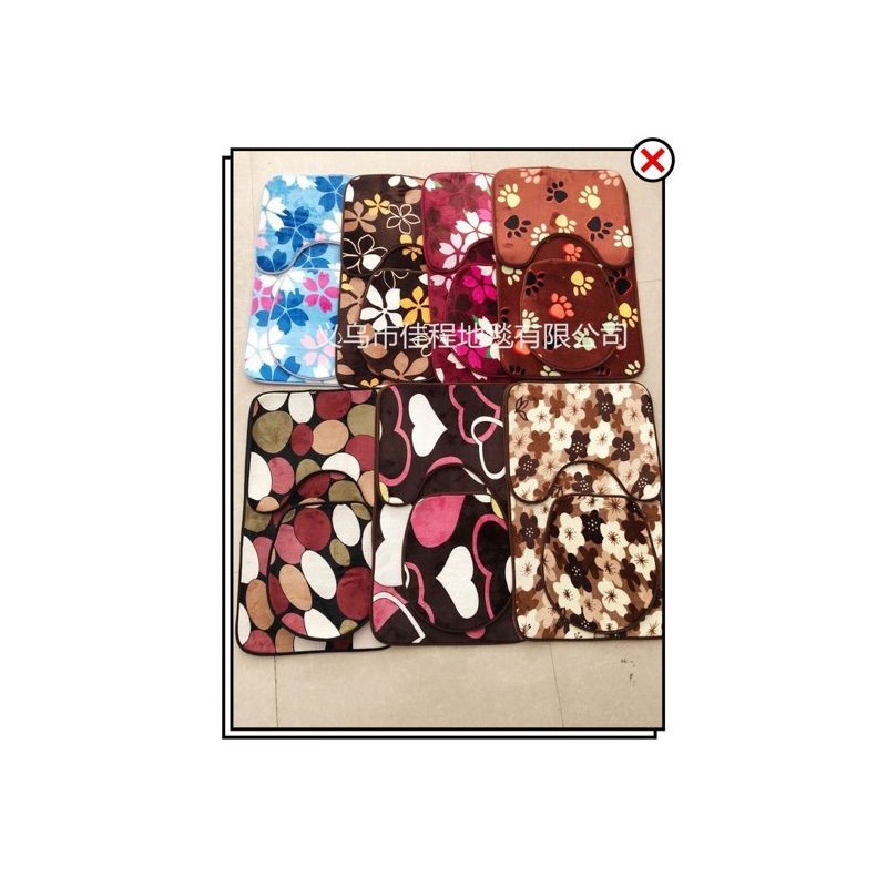 珊瑚绒马桶三件套 JUEGO ALFOMBRA DE BANO 3PCS