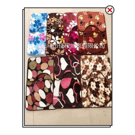 珊瑚绒马桶三件套 JUEGO ALFOMBRA DE BANO 3PCS